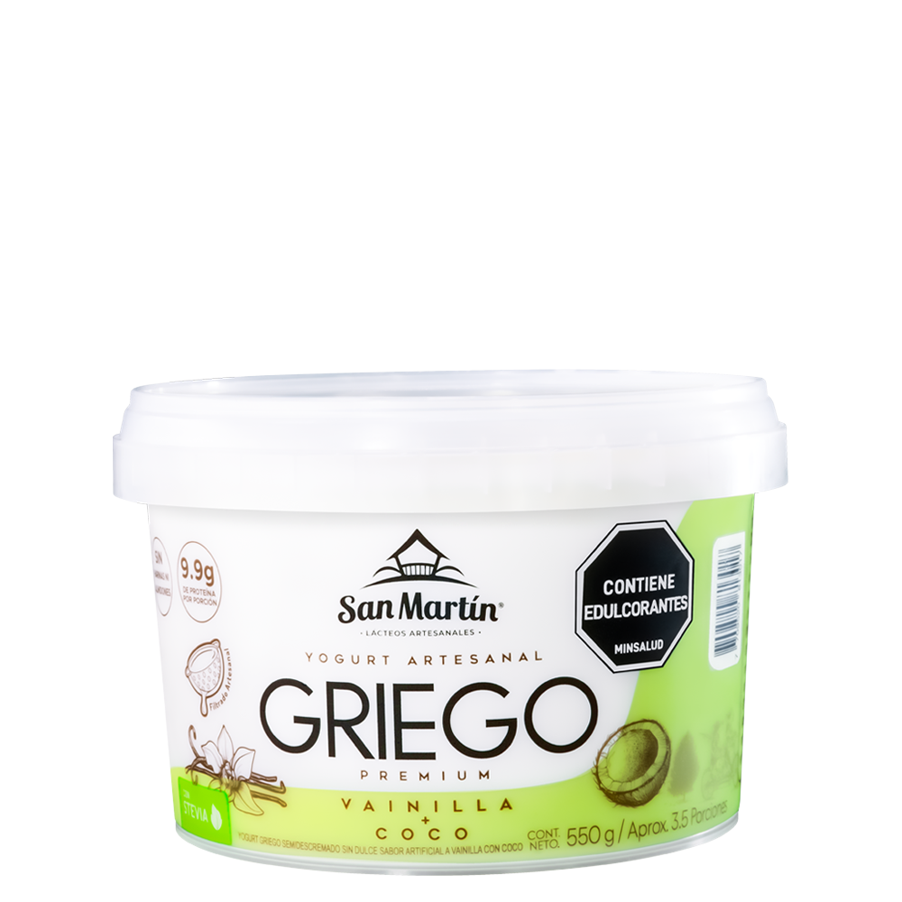 Yogurt Artesanal Griego Vainilla Coco SAN MARTIN