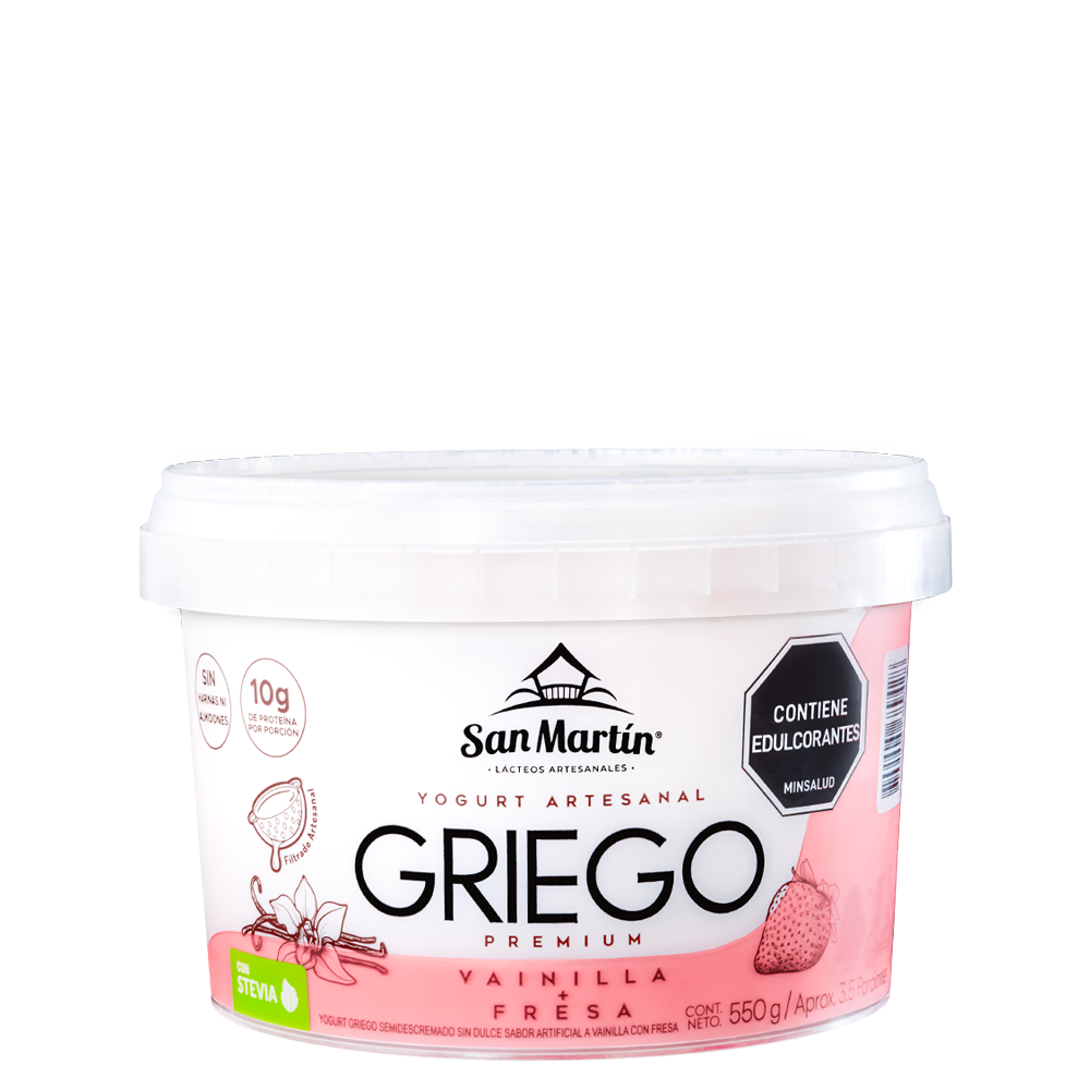 Yogurt Artesanal Griego Vainilla Fresa SAN MARTIN
