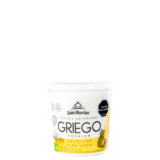 Yogurt Artesanal Griego Vainilla Piña Coco SAN MARTIN